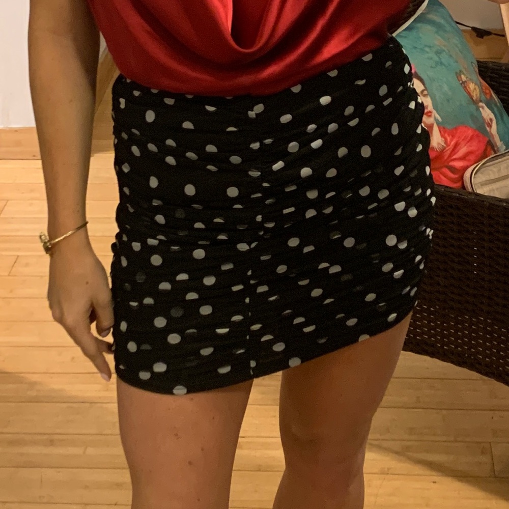 Polka dot mini skirt
